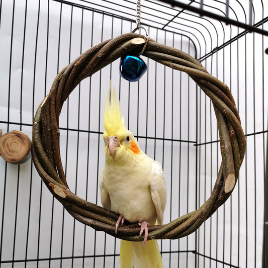 Bird Cage Rattan Ring Chewing Toy